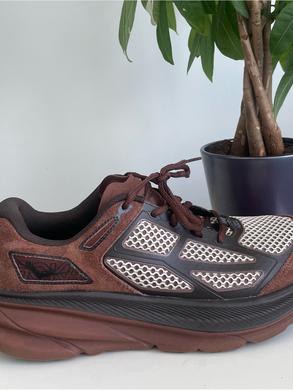 Men Size 11 Hoka One One Clifton One 9 S Mineral Brown Cast Iron Running Shoes